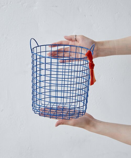 SAHIR（サヒール）の「【SAHIR サヒール】Wire basket ワイヤーバスケット  L（インテリア雑貨・レディース・ホワイト/ブルー・0）」の18枚目の写真