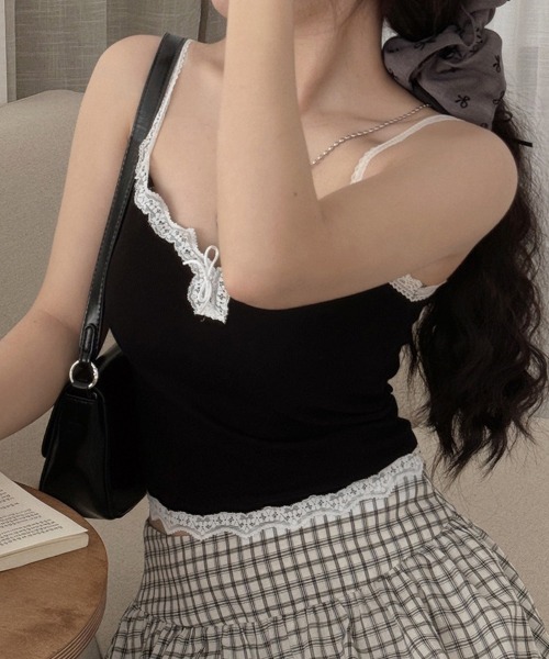 Miniministore(ミニミニストア)の「カップ付きキャミソール レースインナー夏(キャミソール・レディース・ホワイト/ホワイト系/レッド系/アイボリー/ブラウン系/ブラック/グレー/ブラック系・FREE)」の10枚目の写真