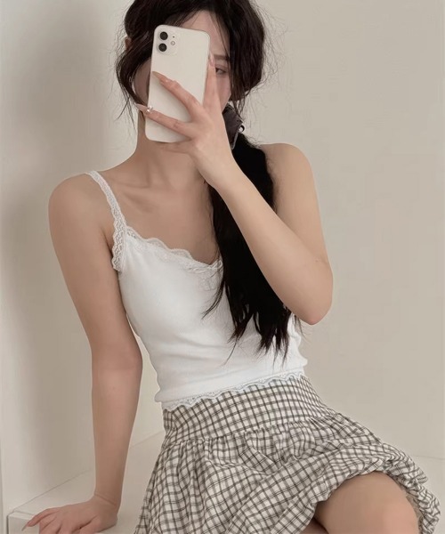 Miniministore(ミニミニストア)の「カップ付きキャミソール レースインナー夏(キャミソール・レディース・ホワイト/ホワイト系/レッド系/アイボリー/ブラウン系/ブラック/グレー/ブラック系・FREE)」の14枚目の写真