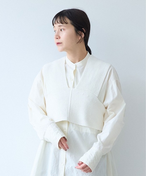 yuni(ユニ )の「Cotton back cross Knit-Vest(ベスト・レディース・ホワイト/ブラック・FREE)」の19枚目の写真