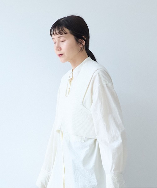 yuni(ユニ )の「Cotton back cross Knit-Vest(ベスト・レディース・ホワイト/ブラック・FREE)」の20枚目の写真
