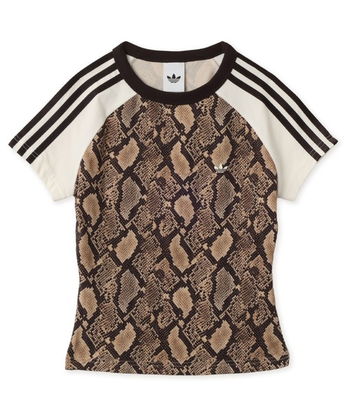adidas(アディダス)の「adidas SNAKE PRINT CALI TEE / アディダス スネーク プリント カリ Tシャツ(Tシャツ/カットソー・レディース・ベージュ・S/M/L)」の4枚目の写真