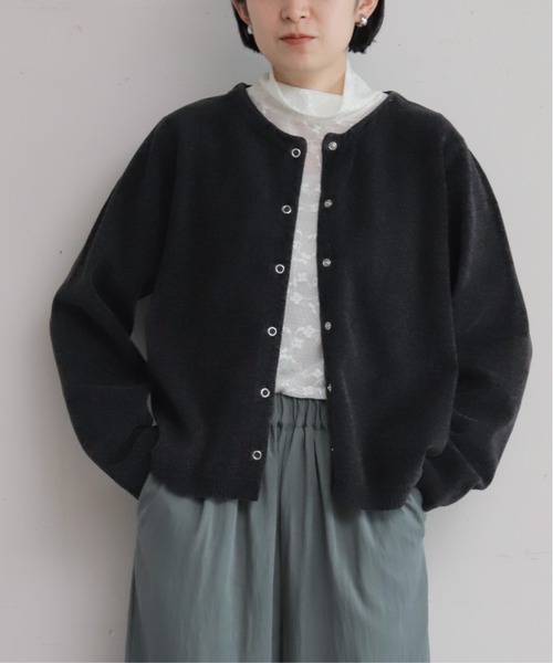 NOMBRE IMPAIR(ノンブルアンペール)の「【予約】モールダブルニット ショートカーディガン(カーディガン/ボレロ・レディース・ピンク/グレー/ブラウン/サックスブルー・FREE)」の2枚目の写真