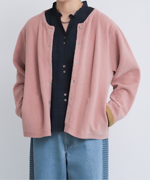 NOMBRE IMPAIR(ノンブルアンペール)の「【予約】モールダブルニット ショートカーディガン(カーディガン/ボレロ・レディース・ピンク/グレー/ブラウン/サックスブルー・FREE)」の4枚目の写真