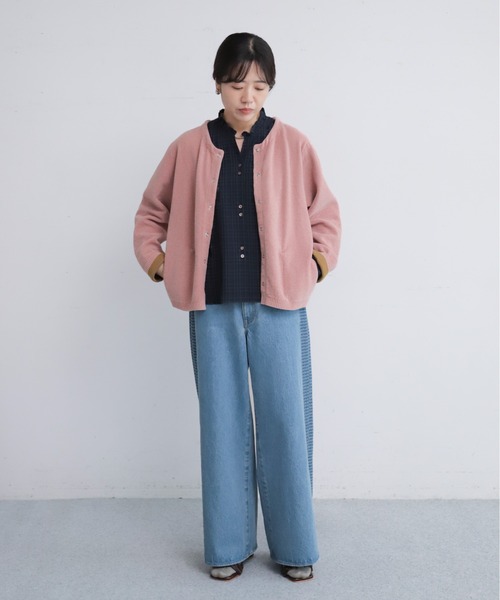 NOMBRE IMPAIR(ノンブルアンペール)の「【予約】モールダブルニット ショートカーディガン(カーディガン/ボレロ・レディース・ピンク/グレー/ブラウン/サックスブルー・FREE)」の14枚目の写真