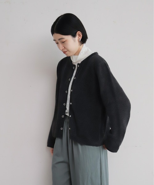 NOMBRE IMPAIR(ノンブルアンペール)の「【予約】モールダブルニット ショートカーディガン(カーディガン/ボレロ・レディース・ピンク/グレー/ブラウン/サックスブルー・FREE)」の12枚目の写真