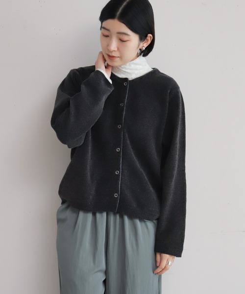 NOMBRE IMPAIR(ノンブルアンペール)の「【予約】モールダブルニット ショートカーディガン(カーディガン/ボレロ・レディース・ピンク/グレー/ブラウン/サックスブルー・FREE)」の5枚目の写真
