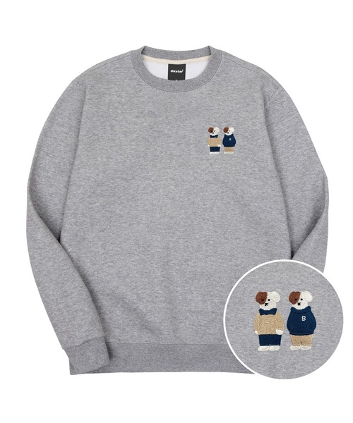 OKSTAR(オクスター)の「ミニミフレンズ ブロドッグ刺繍 裏起毛 オーバーサイズ スウェット(スウェット・レディース・グレー・SMALL)」の1枚目の写真
