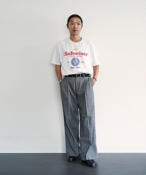 THRIFTY LOOK(スリフティールック)の「BUDWEISER バドワイザー / HERITAGE LOGO TEE(Tシャツ/カットソー・メンズ・ブラック/ホワイト・LARGE/X-LARGE)」の15枚目の写真