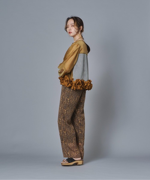 terrace(テラス)の「デニム切替フリルヘムシアーブルゾン(デニムジャケット・レディース・黄土色系/ネイビー・FREE)」の18枚目の写真