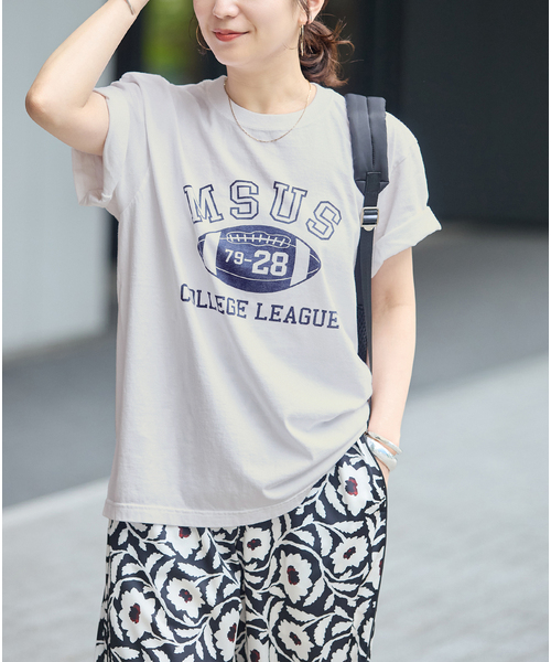 JOURNAL STANDARD（ジャーナルスタンダード）の「JS  FES PREPPY  Tシャツ（Tシャツ/カットソー・レディース・ホワイト/ボルドー/レッド・FREE）」の7枚目の写真