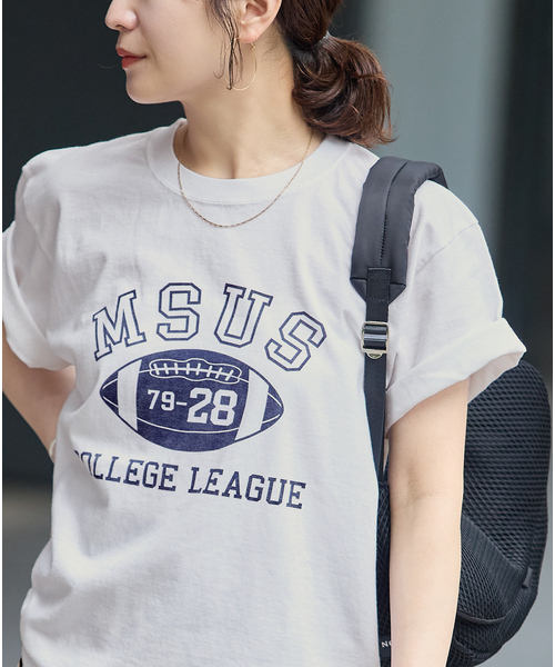 JOURNAL STANDARD（ジャーナルスタンダード）の「JS  FES PREPPY  Tシャツ（Tシャツ/カットソー・レディース・ホワイト/ボルドー/レッド・FREE）」の9枚目の写真