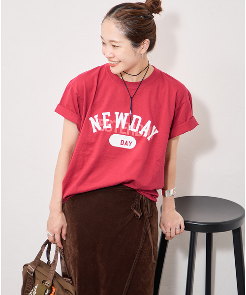 JOURNAL STANDARD（ジャーナルスタンダード）の「JS  FES PREPPY  Tシャツ（Tシャツ/カットソー・レディース・ホワイト/ボルドー/レッド・FREE）」の12枚目の写真