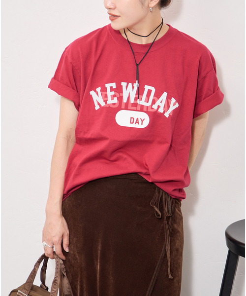 JOURNAL STANDARD（ジャーナルスタンダード）の「JS  FES PREPPY  Tシャツ（Tシャツ/カットソー・レディース・ホワイト/ボルドー/レッド・FREE）」の13枚目の写真