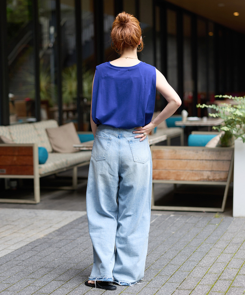 B.C STOCK(ベーセーストック)の「《追加5》ウォッシャブル / 接触冷感 / ノースリボックスTEE(Tシャツ/カットソー・レディース・ブラック/ホワイト/ブルー/ウッド・FREE)」の11枚目の写真