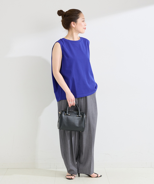 B.C STOCK(ベーセーストック)の「《追加5》ウォッシャブル / 接触冷感 / ノースリボックスTEE(Tシャツ/カットソー・レディース・ブラック/ホワイト/ブルー/ウッド・FREE)」の15枚目の写真