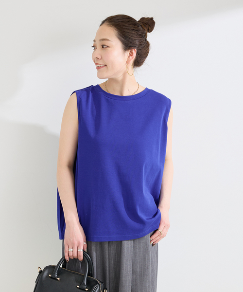B.C STOCK(ベーセーストック)の「《追加5》ウォッシャブル / 接触冷感 / ノースリボックスTEE(Tシャツ/カットソー・レディース・ブラック/ホワイト/ブルー/ウッド・FREE)」の18枚目の写真