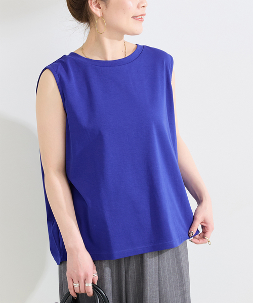 B.C STOCK(ベーセーストック)の「《追加5》ウォッシャブル / 接触冷感 / ノースリボックスTEE(Tシャツ/カットソー・レディース・ブラック/ホワイト/ブルー/ウッド・FREE)」の21枚目の写真