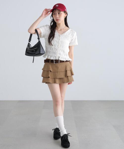 FREE'S MART(フリーズマート)の「◆前後2WAYティアードフリル半袖カットソー(Tシャツ/カットソー・レディース・ホワイト系その他2/ホワイト系その他/ホワイト・FREE)」の10枚目の写真