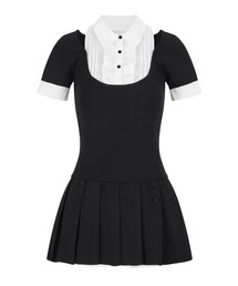 andwang（アンドワン）の「Grace Pleated Docking Mini Dress（ワンピース）」