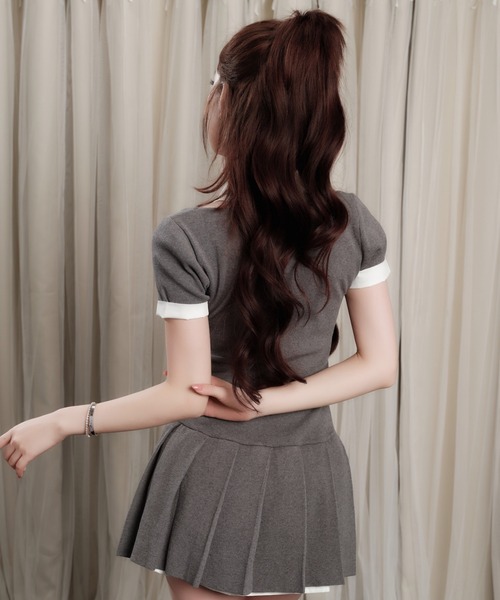 andwang(アンドワン)の「Grace Pleated Docking Mini Dress(ワンピース・レディース・グレー/ブラック/ベージュ・FREE)」の8枚目の写真