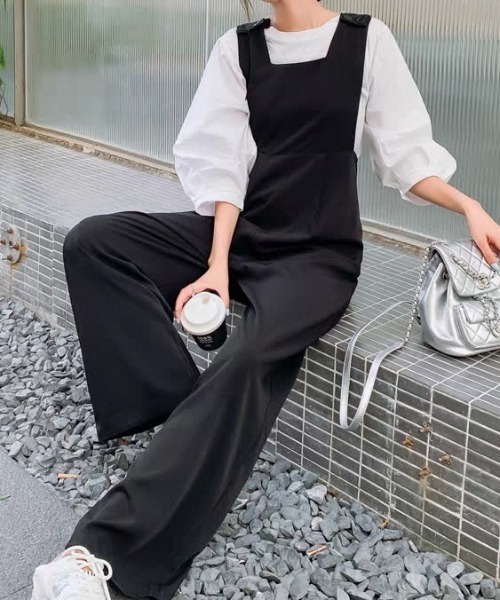 FACTOTUM(ファクトタム)の「スクエアネックラインノースリーブサロペット(その他パンツ・レディース・ブラック・L/M/S)」の5枚目の写真