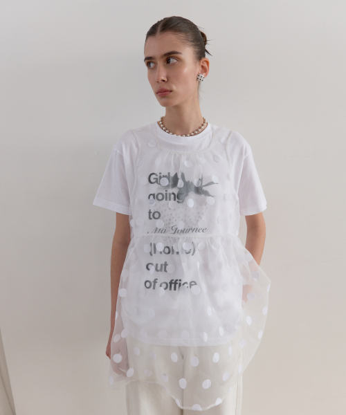 Majournee（マジョネ）の「SHEER DOT ORGANZA DRESS_WHITE（ワンピース・レディース・その他・OS）」の2枚目の写真