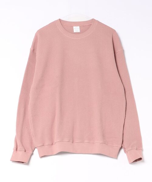 ADPOSION(アドポーション)の「【SEABEES/シービーズ】THERMAL WAFFLE CREWNECK T-SHIRT / サーマルワッフルクルーネックTシャツ(Tシャツ/カットソー・メンズ・グレー/アイボリー/チャコールグレー/ブラック/スモークピンク・LARGE/MEDIUM/SMALL)」の5枚目の写真