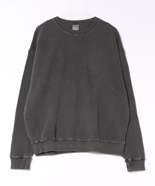 ADPOSION(アドポーション)の「【SEABEES/シービーズ】THERMAL WAFFLE CREWNECK T-SHIRT / サーマルワッフルクルーネックTシャツ(Tシャツ/カットソー・メンズ・グレー/アイボリー/チャコールグレー/ブラック/スモークピンク・LARGE/MEDIUM/SMALL)」の3枚目の写真