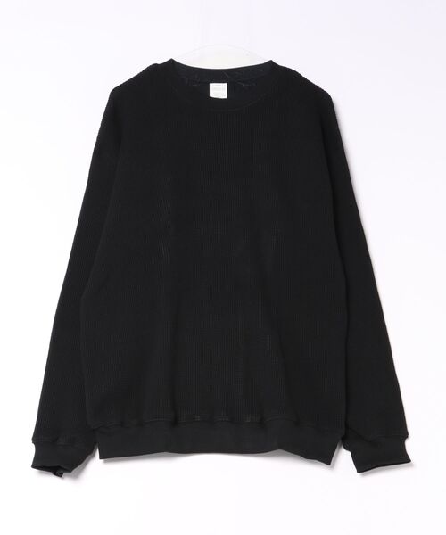 ADPOSION(アドポーション)の「【SEABEES/シービーズ】THERMAL WAFFLE CREWNECK T-SHIRT / サーマルワッフルクルーネックTシャツ(Tシャツ/カットソー・メンズ・グレー/アイボリー/チャコールグレー/ブラック/スモークピンク・LARGE/MEDIUM/SMALL)」の1枚目の写真