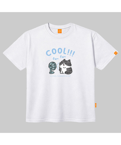 LLAMO(エラモ)の「COOLキャット 半袖Tシャツ 男女共用 ビッグサイズ(Tシャツ/カットソー・メンズ・ダークインディゴブルー/ホワイト/ブラック/チャコールグレー・2XL/LARGE/3XL/X-LARGE/4XL/MEDIUM/SMALL)」の2枚目の写真