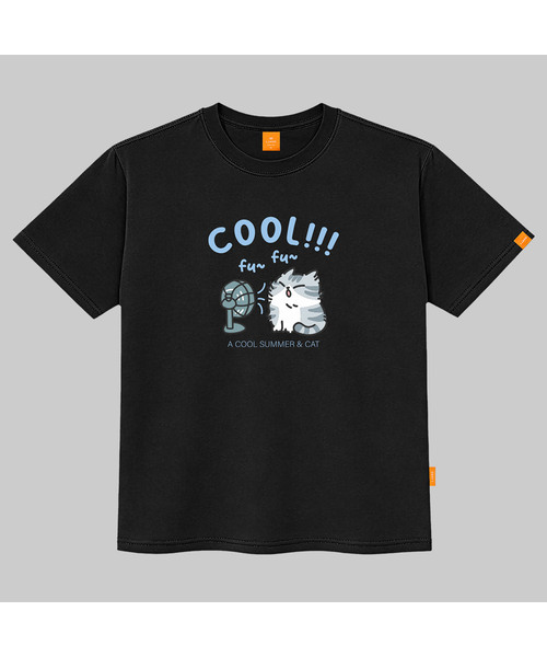 LLAMO(エラモ)の「COOLキャット 半袖Tシャツ 男女共用 ビッグサイズ(Tシャツ/カットソー・メンズ・ダークインディゴブルー/ホワイト/ブラック/チャコールグレー・2XL/LARGE/3XL/X-LARGE/4XL/MEDIUM/SMALL)」の3枚目の写真