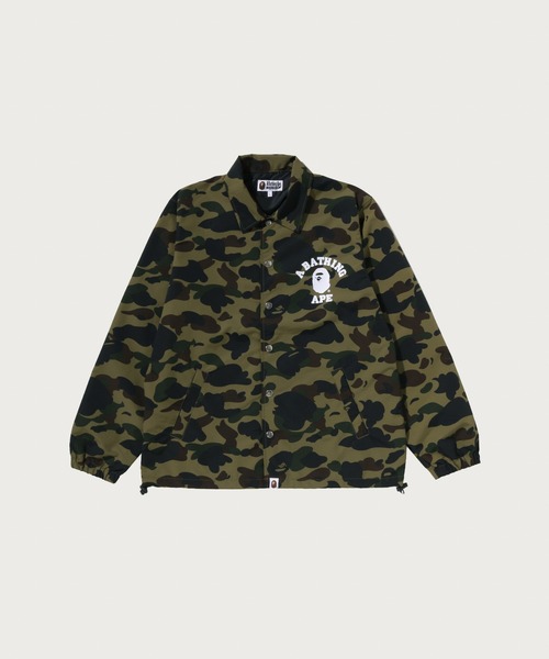 A BATHING APE（アベイシングエイプ）の「1ST CAMO COLLEGE COACH JACKET（ミリタリージャケット・メンズ・イエロー/グリーン・SMALL/X-LARGE/LARGE/MEDIUM/XX-LARGE）」の2枚目の写真