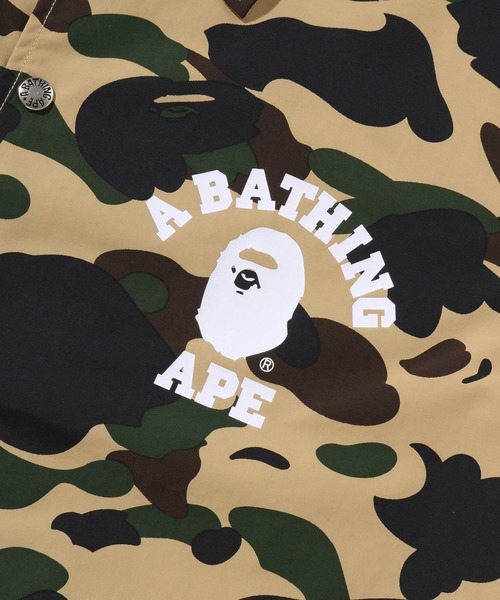 A BATHING APE（アベイシングエイプ）の「1ST CAMO COLLEGE COACH JACKET（ミリタリージャケット・メンズ・イエロー/グリーン・SMALL/X-LARGE/LARGE/MEDIUM/XX-LARGE）」の6枚目の写真