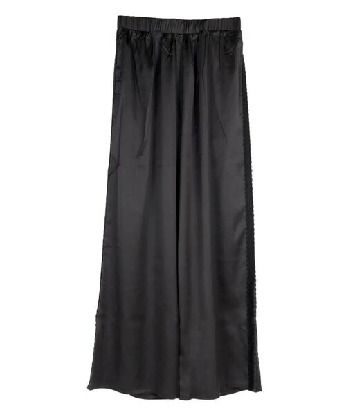 :ETHROF(イーサオブ)の「LACE LINE SATIN WIDE PANTS(その他パンツ・レディース・ブラック・MEDIUM)」の2枚目の写真