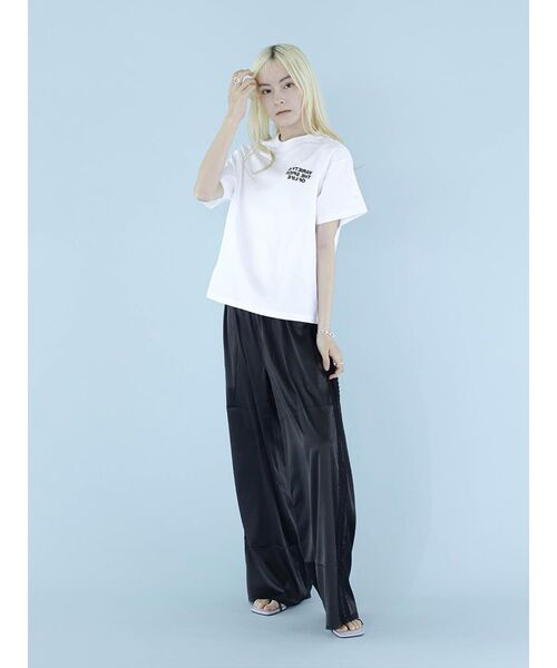 :ETHROF(イーサオブ)の「LACE LINE SATIN WIDE PANTS(その他パンツ・レディース・ブラック・MEDIUM)」の9枚目の写真