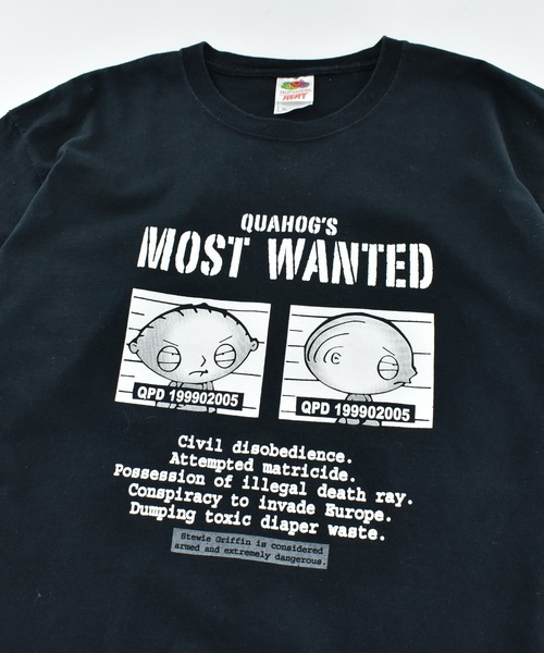 LABORATORY R(ラボラトリーアール)の「【USED】Y2K Family Guy “MOST WANTED” USアニメ Tシャツ(Tシャツ/カットソー・メンズ・ブラック・X-LARGE)」の2枚目の写真