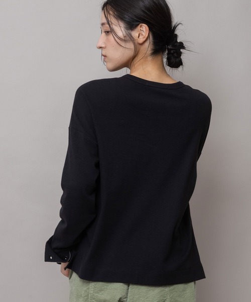Munich（ミューニック）の「ウールミックスジャージ×ストライプカフス プルオーバー（Tシャツ/カットソー・レディース・ブラウン/ブラック・FREE）」の12枚目の写真