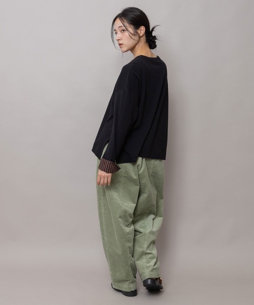 Munich（ミューニック）の「ウールミックスジャージ×ストライプカフス プルオーバー（Tシャツ/カットソー・レディース・ブラウン/ブラック・FREE）」の13枚目の写真