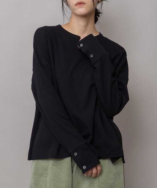 Munich（ミューニック）の「ウールミックスジャージ×ストライプカフス プルオーバー（Tシャツ/カットソー・レディース・ブラウン/ブラック・FREE）」の21枚目の写真