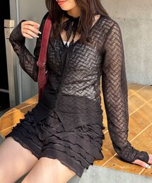 チョーカーデザインレーストップス