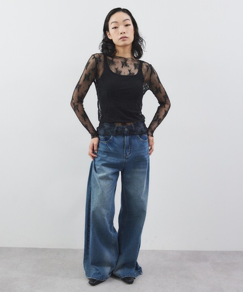 ELTONE（エルトーン）の「レーストップス（Tシャツ/カットソー・レディース・ブラック/ホワイト・FREE）」の11枚目の写真