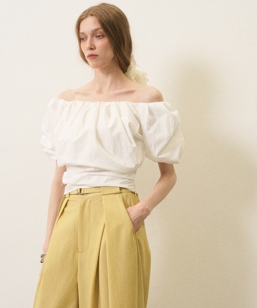 MIELI INVARIANT(ミエリインヴァリアント)の「Cloud Opera Blouse(シャツ/ブラウス・レディース・ホワイト/ブラック/グレイッシュベージュ・FREE)」の8枚目の写真