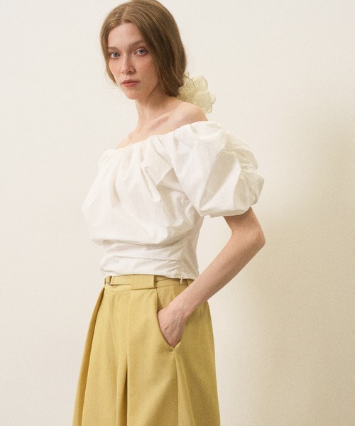 MIELI INVARIANT(ミエリインヴァリアント)の「Cloud Opera Blouse(シャツ/ブラウス・レディース・ホワイト/ブラック/グレイッシュベージュ・FREE)」の9枚目の写真