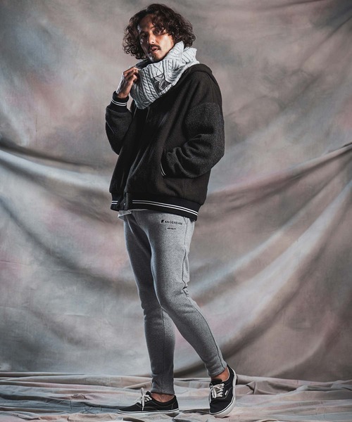 ANGENEHM(アンゲネーム)の「mp15296-Cardboard Knit Slim-Fit Pants タイトフィットパンツ(AG07-022acg)(スウェットパンツ・メンズ・チャコール/ブラック/ミックスグレー・S/M/L)」の10枚目の写真