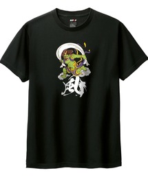 NIPOP(ニポップ) 半袖Tシャツ 風神 和 イラスト プリント インバウンド お土産 トップス カットソー メンズ ユニセックス