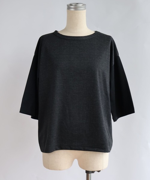 etre relie(エトレリー)の「グレンチェックTシャツ(Tシャツ/カットソー・レディース・グレー/チャコールグレー・MEDIUM)」の2枚目の写真