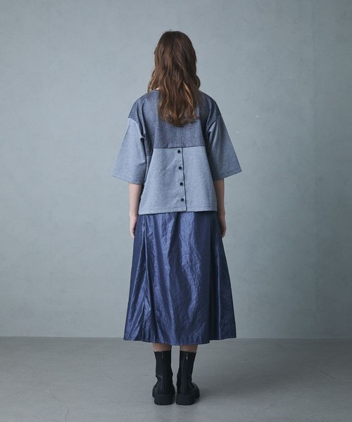 etre relie(エトレリー)の「グレンチェックTシャツ(Tシャツ/カットソー・レディース・グレー/チャコールグレー・MEDIUM)」の20枚目の写真