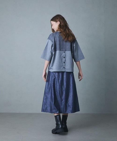 etre relie(エトレリー)の「グレンチェックTシャツ(Tシャツ/カットソー・レディース・グレー/チャコールグレー・MEDIUM)」の16枚目の写真