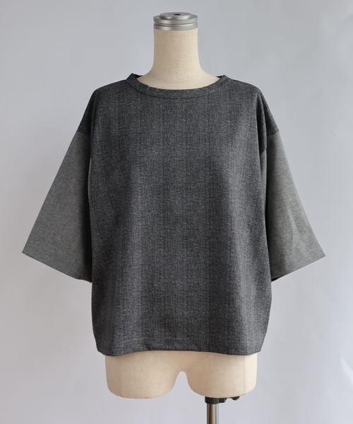 etre relie(エトレリー)の「グレンチェックTシャツ(Tシャツ/カットソー・レディース・グレー/チャコールグレー・MEDIUM)」の8枚目の写真